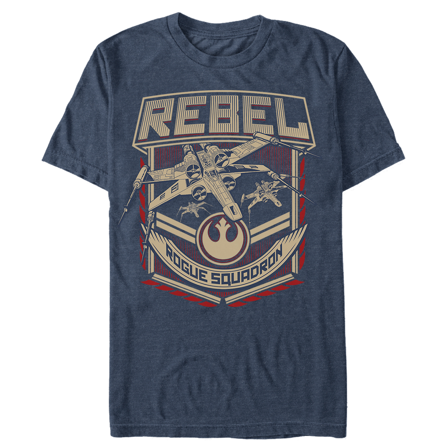 Men's Star Wars Rogue Squadron Emblem Graphic Tee Navy Blue Heather Large
